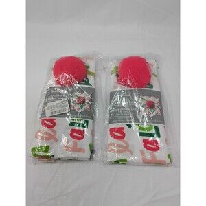 Hallmark Reusable Fabric Gift Wrap with Red Pom Pom